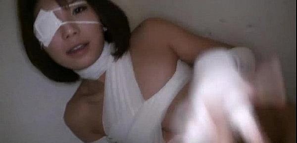  Big titty Azumi Harusaki is banged up like a mummy and her furry pussy is plunde